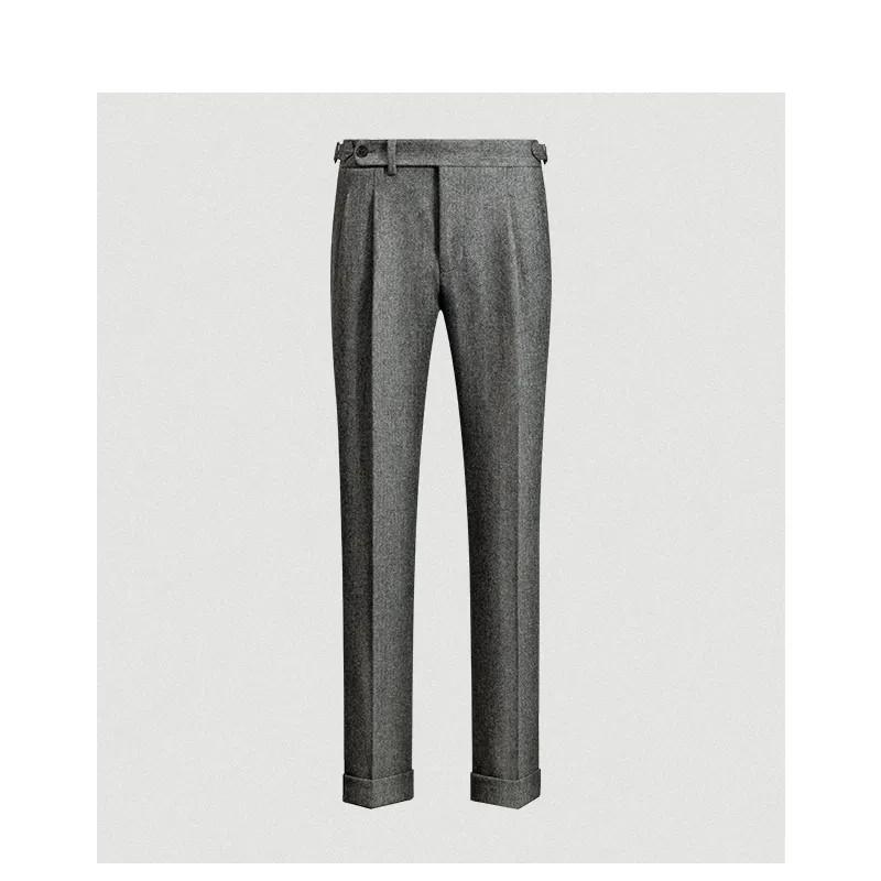 Men's Straight Tube Slim Fit Suit Pants, Gentlemen's Simple Casual Pants
