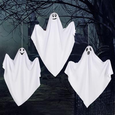 Halloween Hanging Ghost Spooky LED Light Up Battery Operated Flying Ghost Outdoor Decoration for Haunted House Party Prop