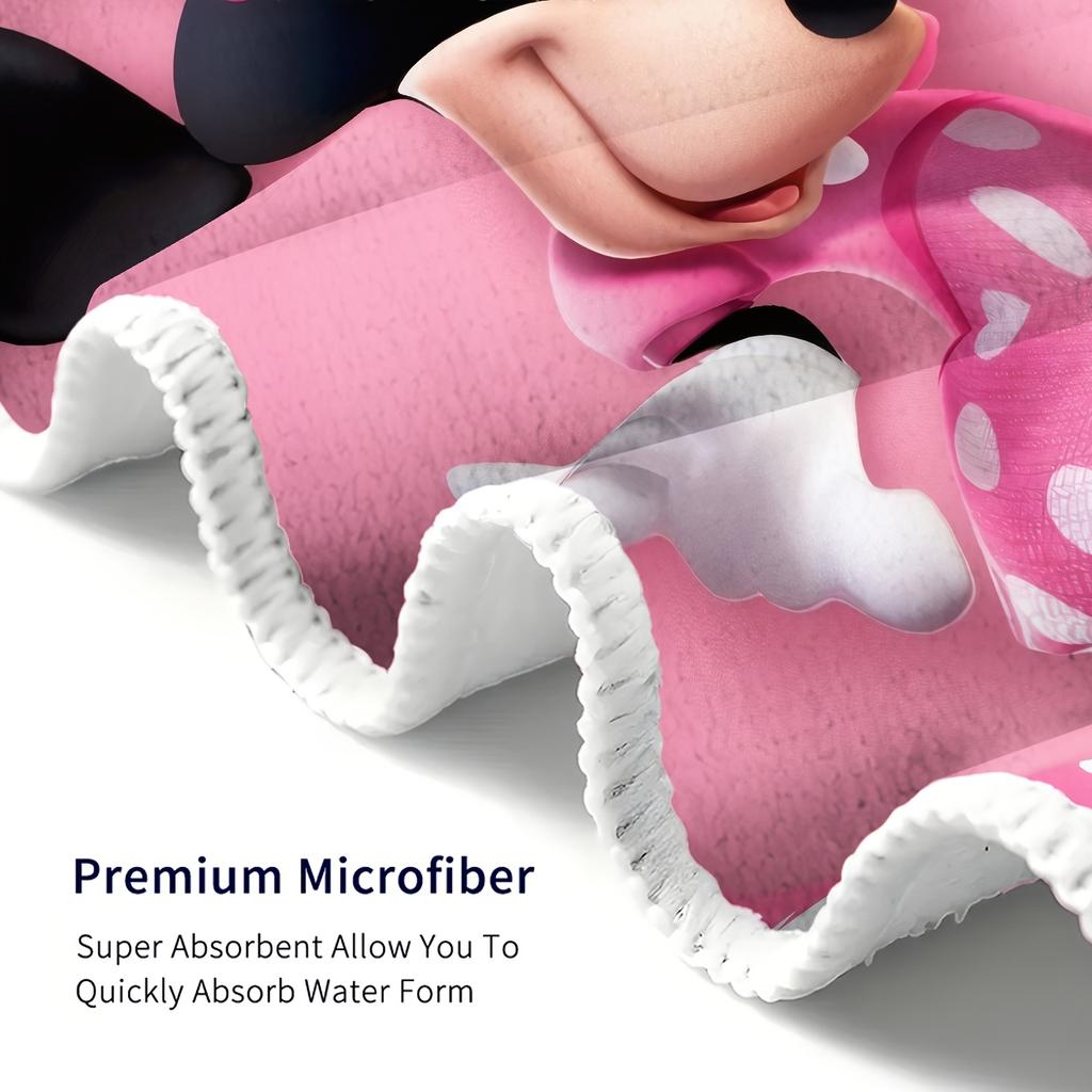 1pc Mickey and Minnie Themed Beach Towel Lightweight Bath Towel Modern Rectangular Towel Ideal for Yoga Travel Swimming