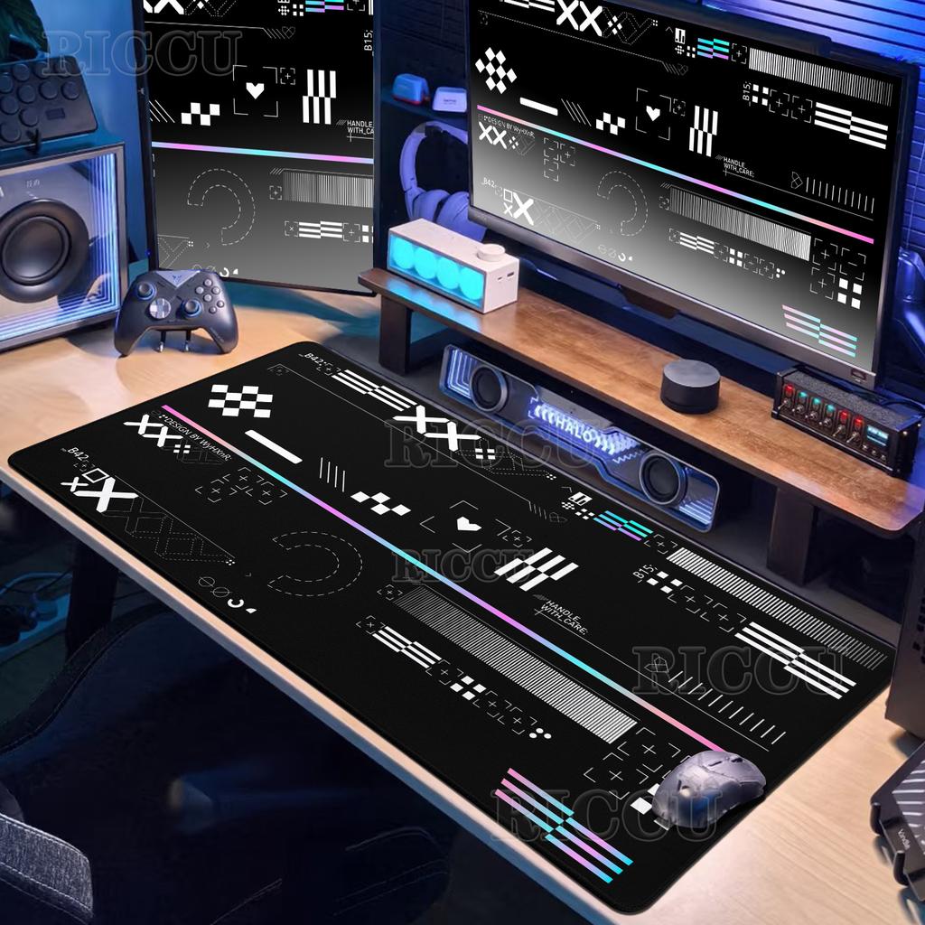 CS GO Schwarz Großes Mauspade PC Gaming Tischmatte Gummi HD Druck Großer Gamer XXL Teppich Mechanische Tastatur Erweitern für Schreibtischmatte