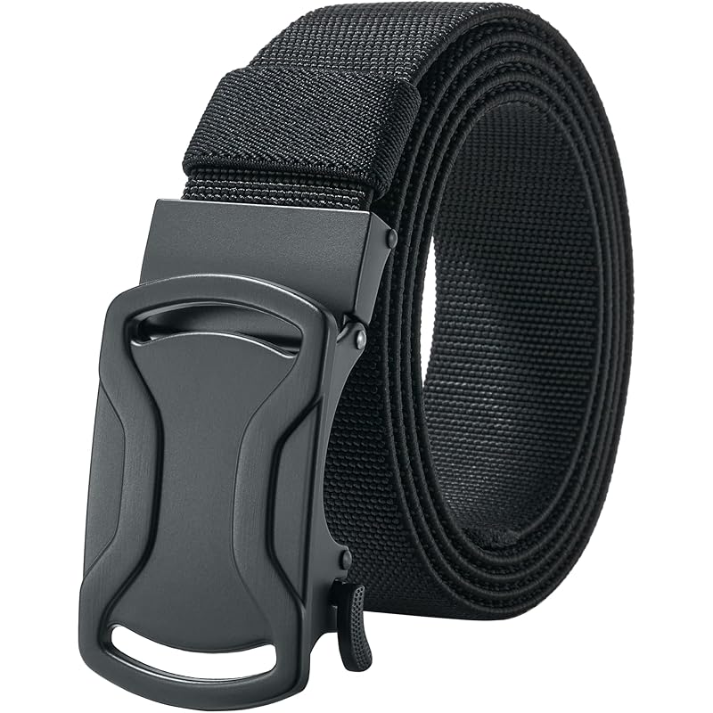 

[LionVII] belt men s Expansion and contraction - Auto lock type nylon belt work sports mountain climbing golf outdoor extend No hole stepless