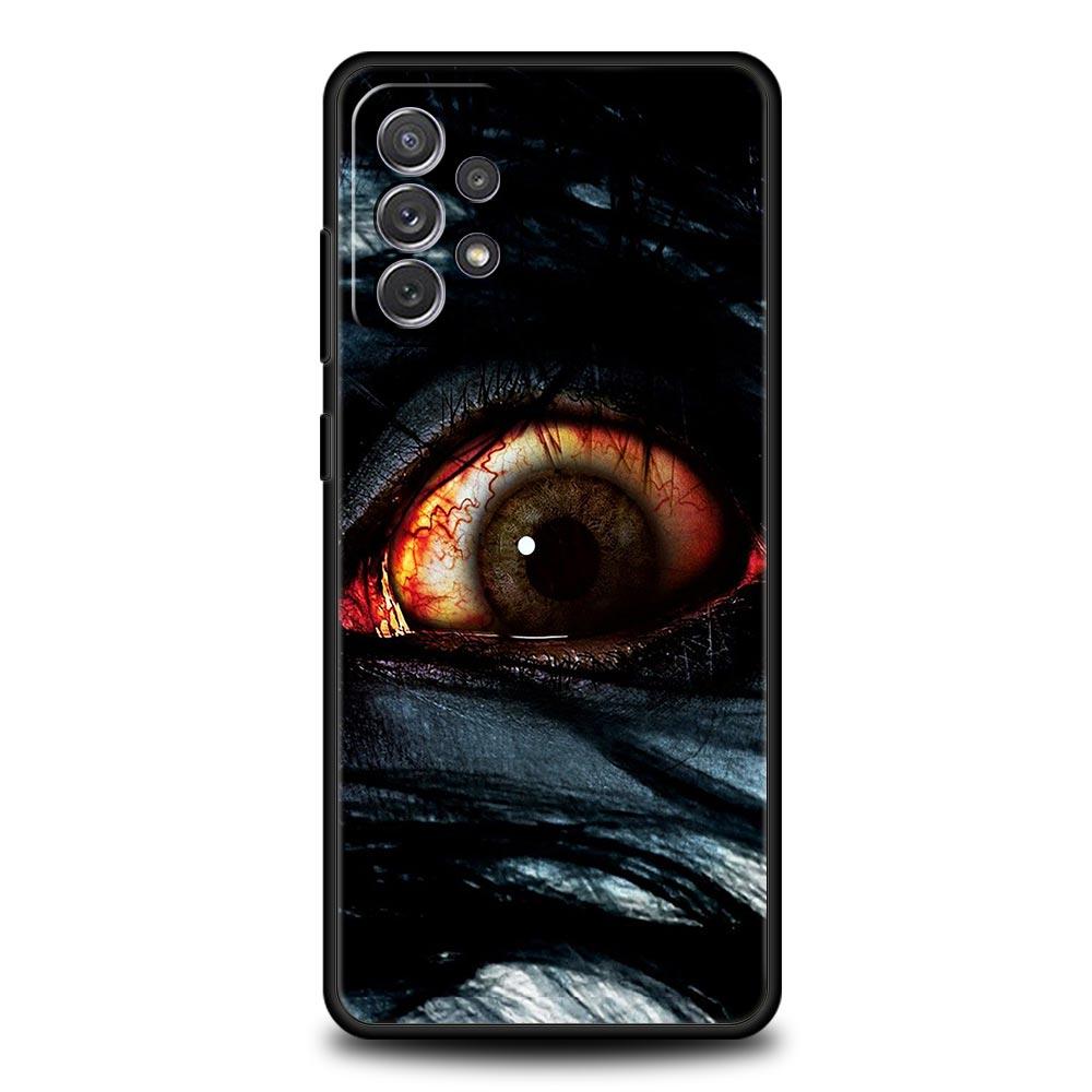Scary Devil Eye Pattern Phone Case for Samsung A17 A13 A15 A25 A35 A51 A55 A71 A21S A11 A31 A41 A23 A53 A73 5G A03S A05s Cover