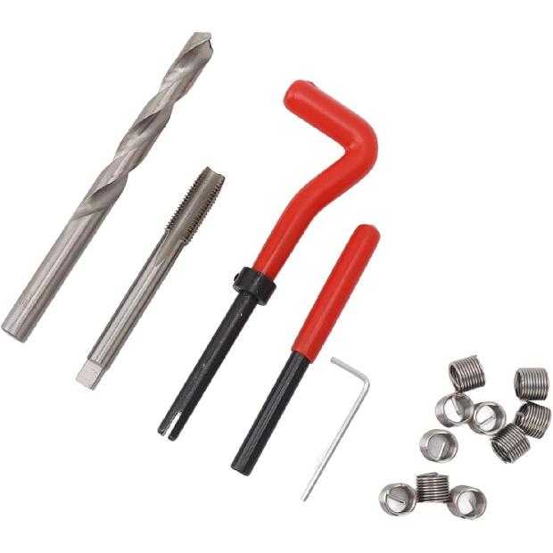 M10 x1 . 25 Thread Repair Kit , Thread Repair Tool Kit Bent Handle Easy To Use Carbon Steel M10 x1 . 25 Uniform Force High Hardness for Home