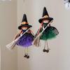 Halloween Witch Ornament Festive Broomstick Angel Hanging Pendant Witch Girl Doll Decoration Playful Halloween Witch Hanging For