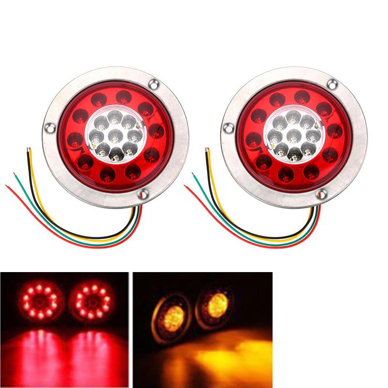 

2 шт. 4,3 круглые 19 светодиодов для грузовиков, прицепов, тормозов, стоп-сигналов, указателей поворота, задних фонарей, боковых габаритных огней для универсальных автомобилей, караванов, транспортных средств