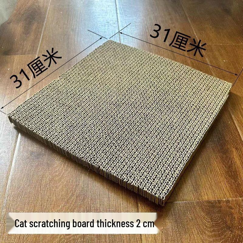 Durable Cardboard Cat House with Scratching Board - Wear-Resistant and Shed-Free