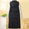 Fashion Warm Long Vest Woman Wear On Both Sides Sleeveless Parka Hooded Casual Thick Winter Women's Jackets
