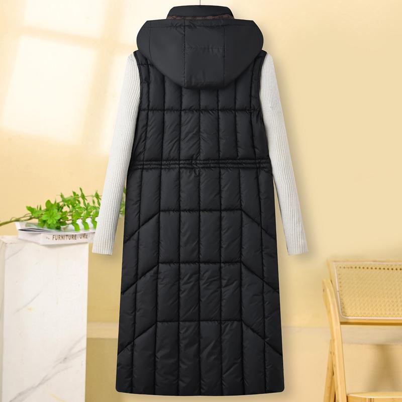 Fashion Warm Long Vest Woman Wear On Both Sides Sleeveless Parka Hooded Casual Thick Winter Women's Jackets