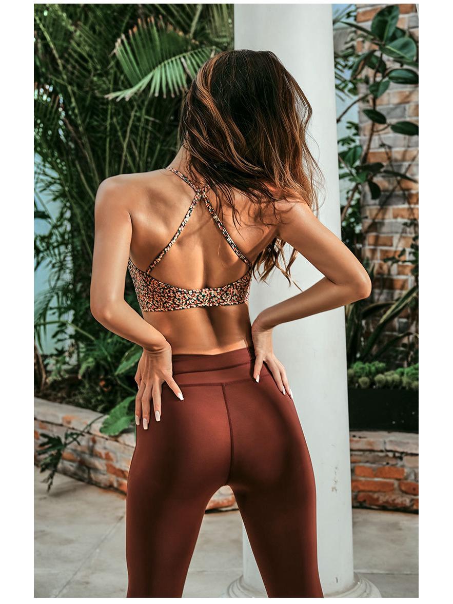 

Женский спортивный бюстгальтер с перекрещенной спинкой и цветочным принтом для танцев и йоги L