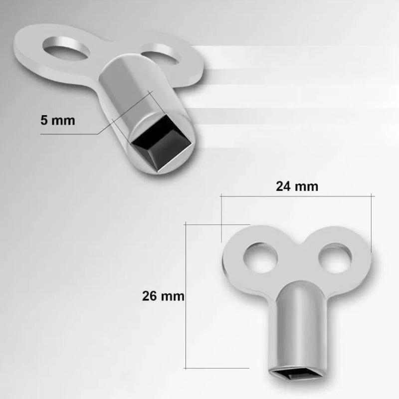 2pcs Radiator Exhaust Valve Key Square 5×5mm Radiator Accessories Zinc Alloy Material Socket For Standard Heating Valves
