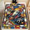 1Pc Space Print Flannel Blanket, High quality Comfortable for All Seasons, Home Decor, Warmth and Comfort, Perfect for Christmas Gifts W157
