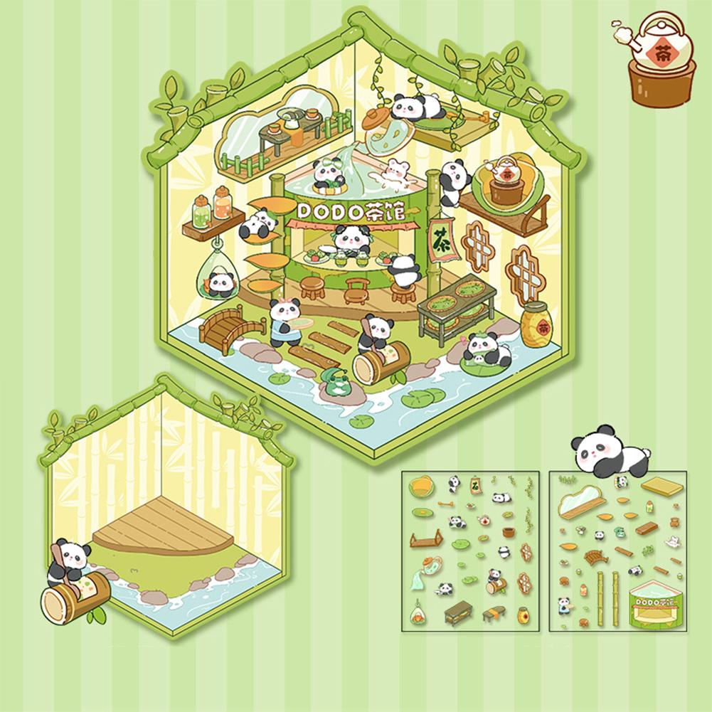 

1 комплект креативных 3D-наклеек для симуляции кабины, милые мультяшные наклейки ручной работы для ландшафтного дизайна, наклейки для укладки сцен G