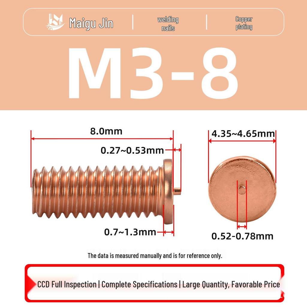 PT-M3M4M5M6M8 Copper-Plated Carbon Steel Projection Weld Studs and Screws