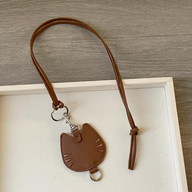 Leather Love Cat Change Bag Pendant Necklace Female Cute Versatile Fashion Accessories Sweater Chain