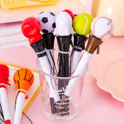 Retractable Ballpoint Pen Sports Ball Fist Topper Press Launcher Quick-Drying Smooth Writing Ball Pen Students School Office Supplies