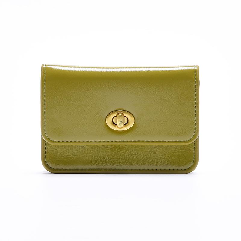 

Новый женский кошелек женский короткий для девушек ins простой студенческий многокарточный тонкий мини зелёный
