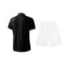 Li Ning Logo Print Simple Comfortable Sweat-Absorbing Quick-Drying Versatile Short Sleeve Polo Shirt Casual Sports Suit YPLV047-3+AKST593-7