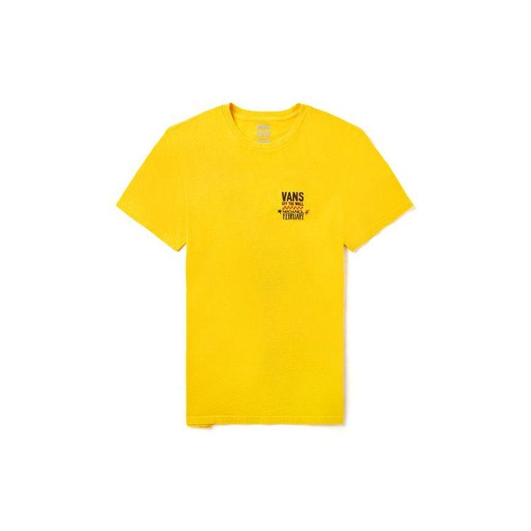 Vans Mikey T Shirts Unisex Yellow Crew Neck Moderate Straight Fit VN0A4RP785W