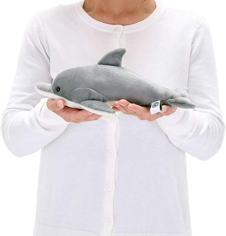 Calorata Bottlenose Dolphin Plush Toy (Reclining SeriesSoft Touch) Realistic Dolphin Animal Toy Doll Gift Present Birthday (Twice Tested)  Christmas