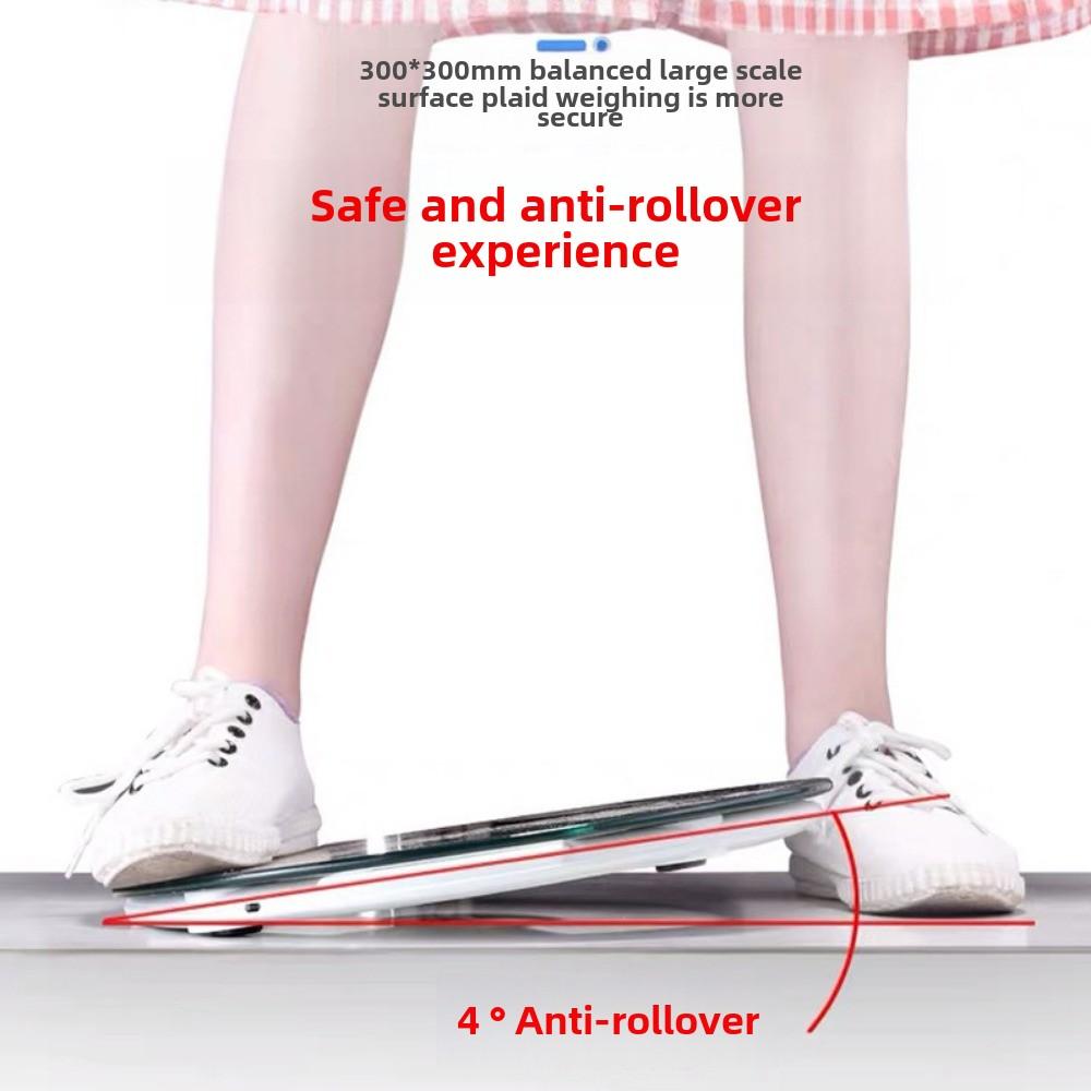 30Cm Large Size Light Energy Charging Household Scale Human Body Scale Smart Bluetooth APP Body Fat Scale