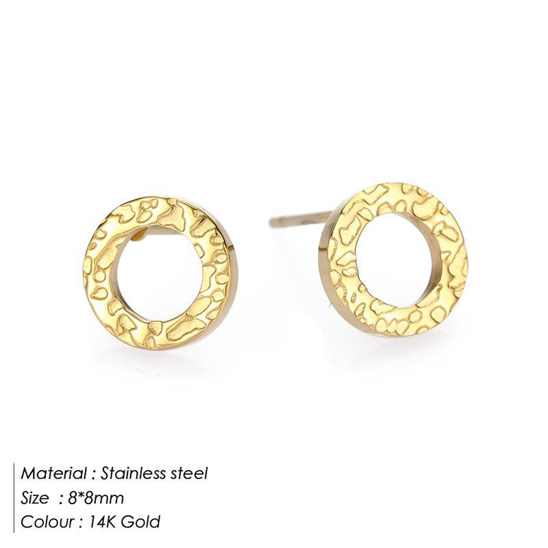 St. Delan Women's Geometric Stainless Steel Round Stud Earrings