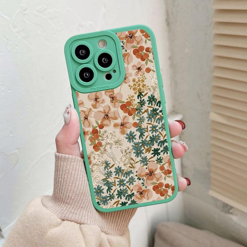 Fashion Luxury Flower Floral Funda Case for Iphone 14 Pro Max Plus 13 12 11 Pro Max XR X XS 8 7 Plus SE 2020 Soft Silicone Shell