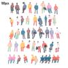 100Pcs Mini People Figurines 1/100 Scale Hand-painted Tiny Sitting Standing People Figure Models Miniature Scenes Architectural Project Dollhouse