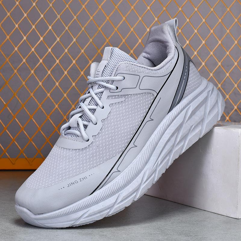

New autumn foreign trade men s shoes breathable mesh running shoes men s fashion versatile sports shoes platform casual trendy shoes 45 сірий колір