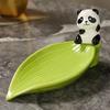 Bamboo Panda Soap Dish Cute Soap Tray Green Soap Rack  Kitchen