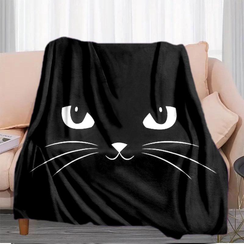 Gemütliche Katzen-Gesicht Flanell-Kuscheldecke - Vielseitig für Sofa, Bett, Büro-Nickerchen & Picknicks im Freien - Ganzjahres-tauglich, Reißfest