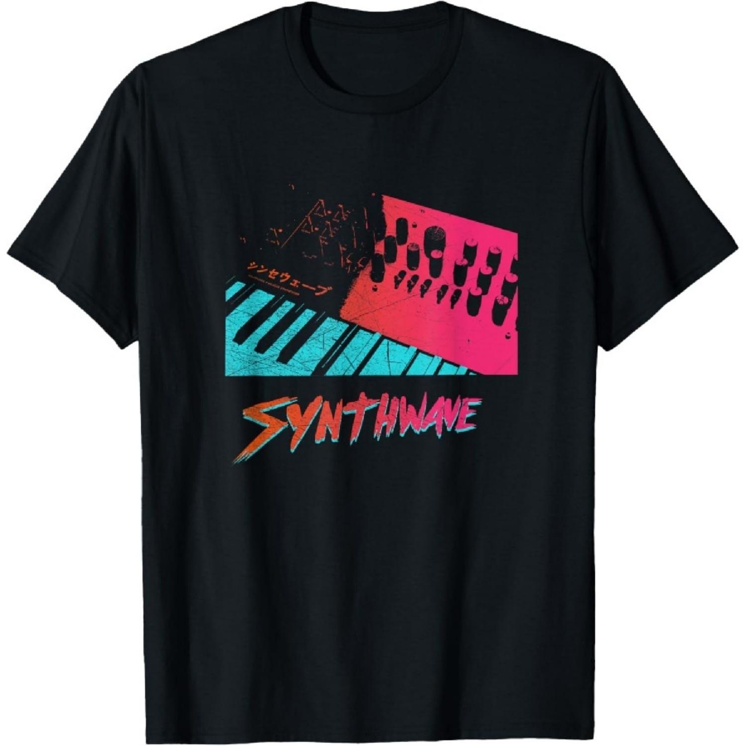 

Retro Synthwave - Outrun Synthesizer Nerd 80s 90s T-Shirt XXXXXL чорний