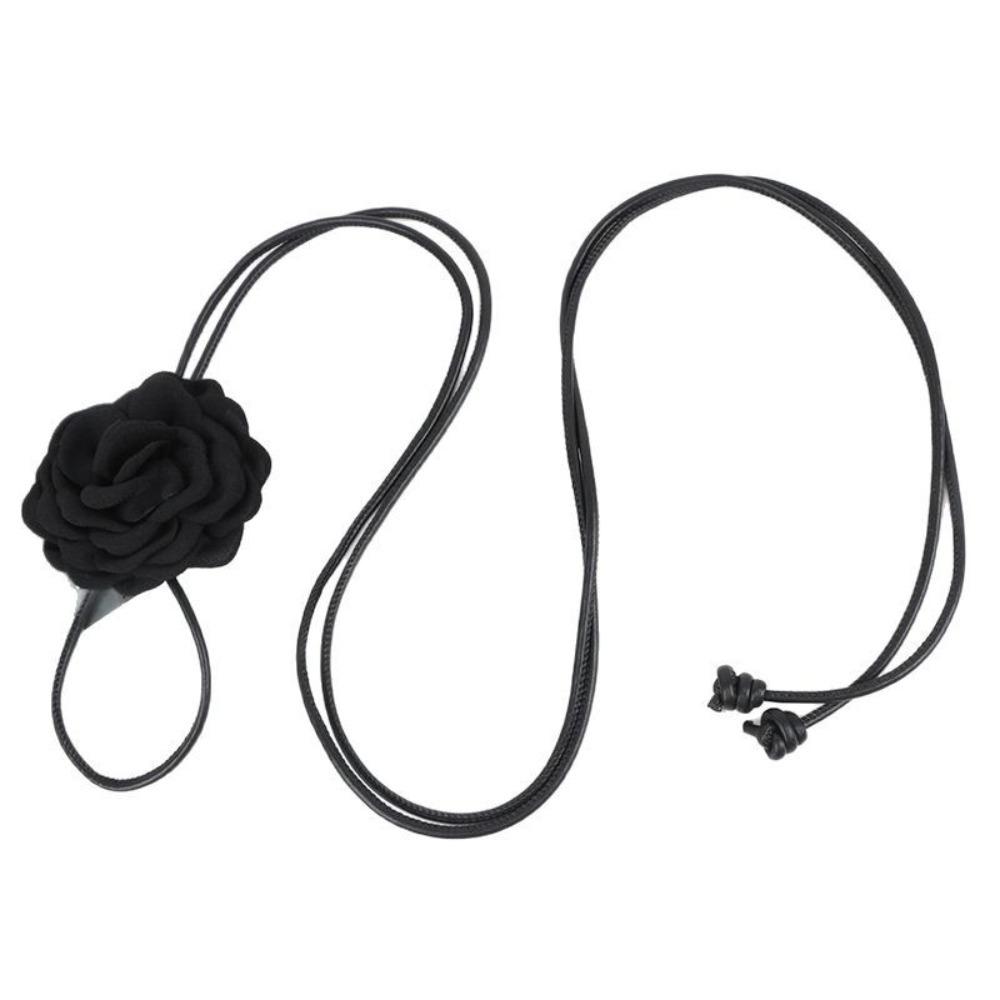 

Винтажный шифоновый пояс на талию с цветочным принтом, вощеная нить, пояс с сердечком, роскошный джинсово-синий пояс с розами для вечеринки Style4