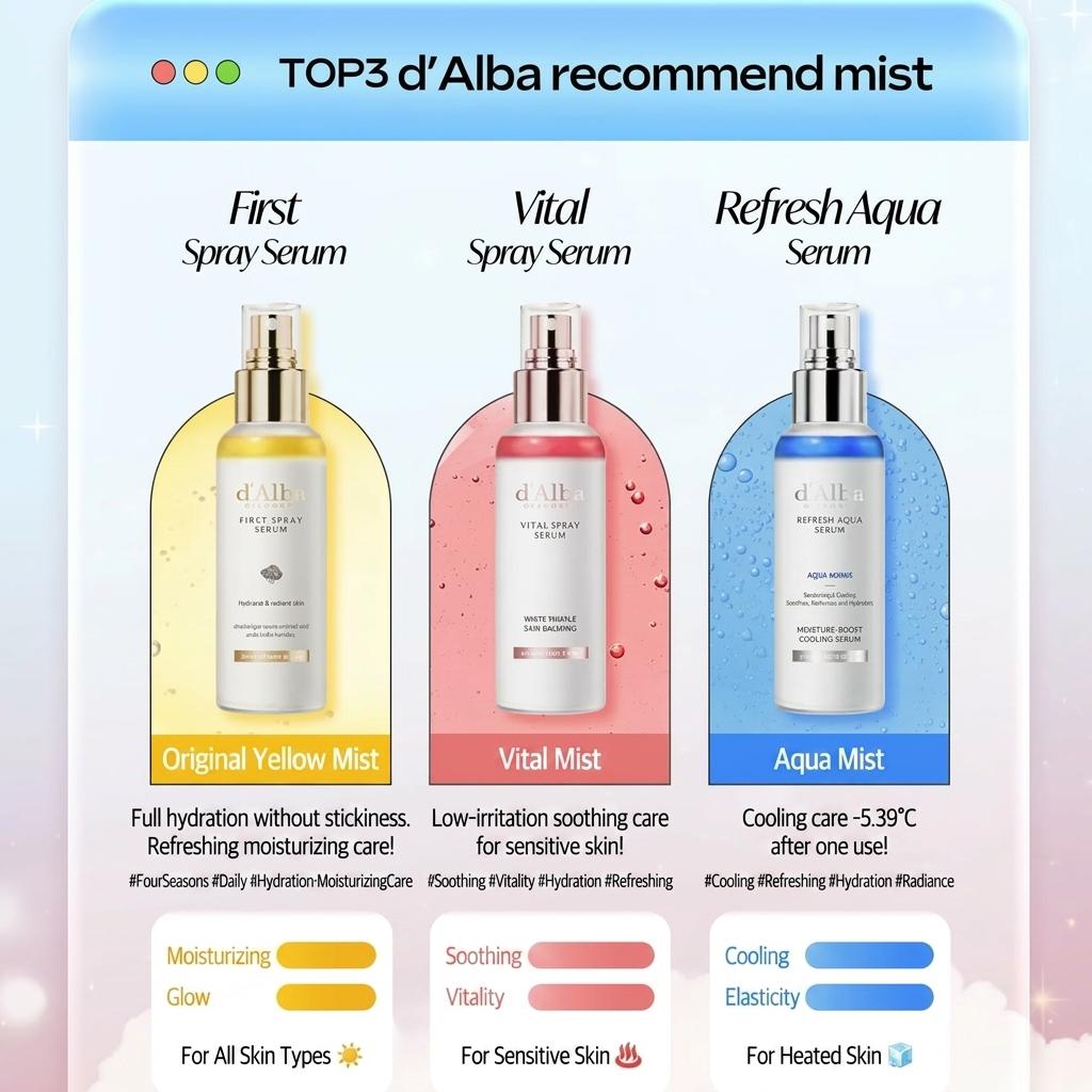 [d'Alba] (FREE Pink Pouch) Vital Spray Serum 100ml - [K-BEAUTY] Vegan Calming Mist & Glowing Glass Skin