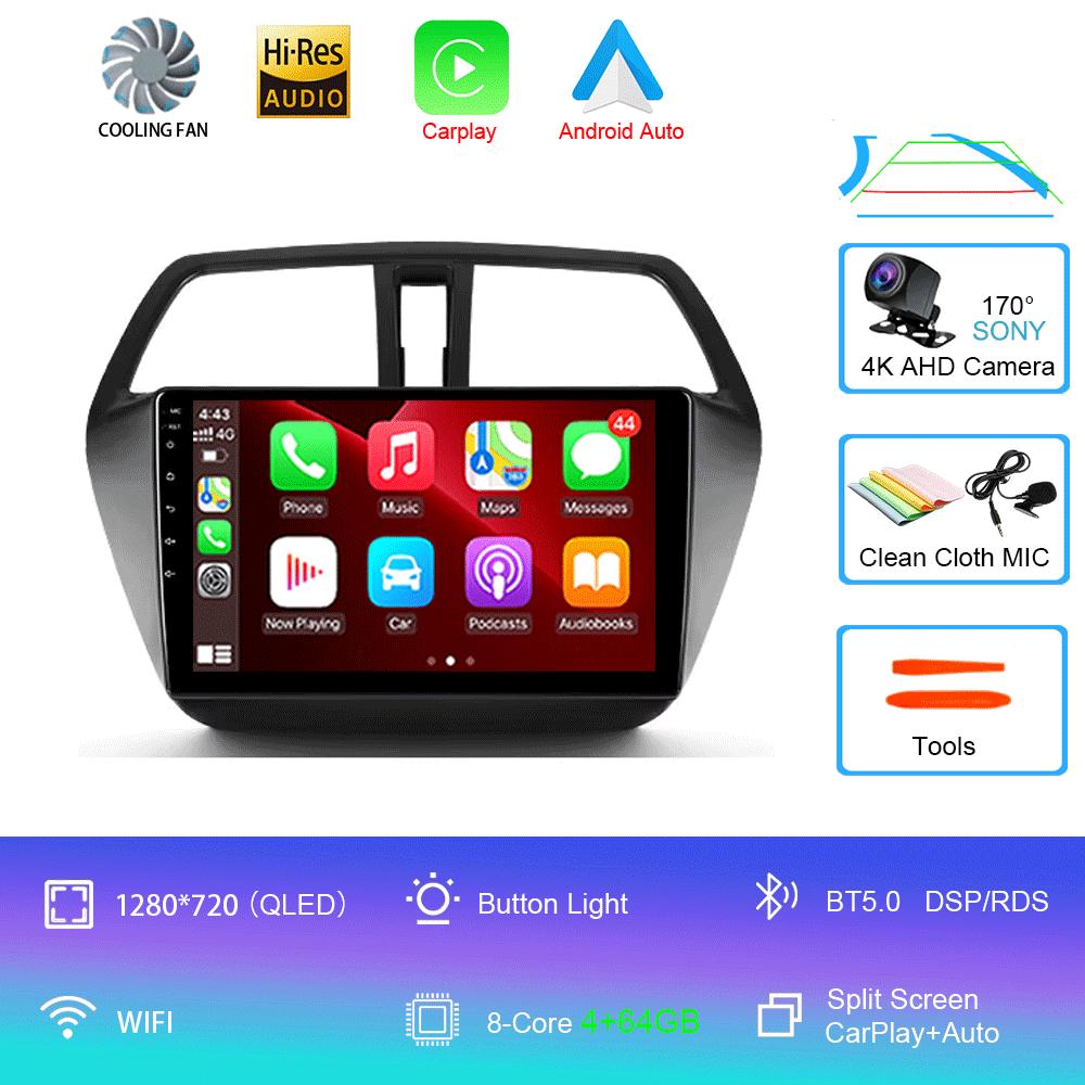 Android 14 Video Player For Suzuki SX4 S-Cross 2014 2015 2016 2017 Car Radio Multimedia Stereo GPS WIFI+4G Wireless Carplay Auto
