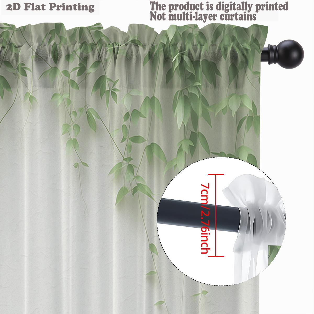 

One Piece Rod Going Window Screen Forest System Simple Style Fresh Cure Atmosphere Sensation Transparent Curtain Polyester W100*H70(CM)-Grommet top&1PCS