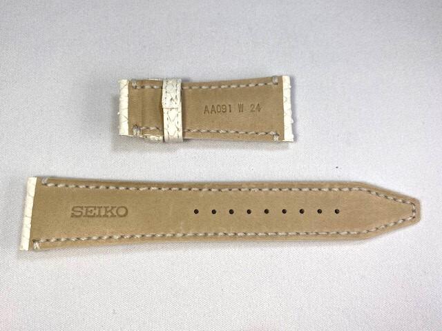 AA091AC SEIKO Galante 24mm Leather Strap Diamond Python White for SBLA043/ 5R65-0AF0