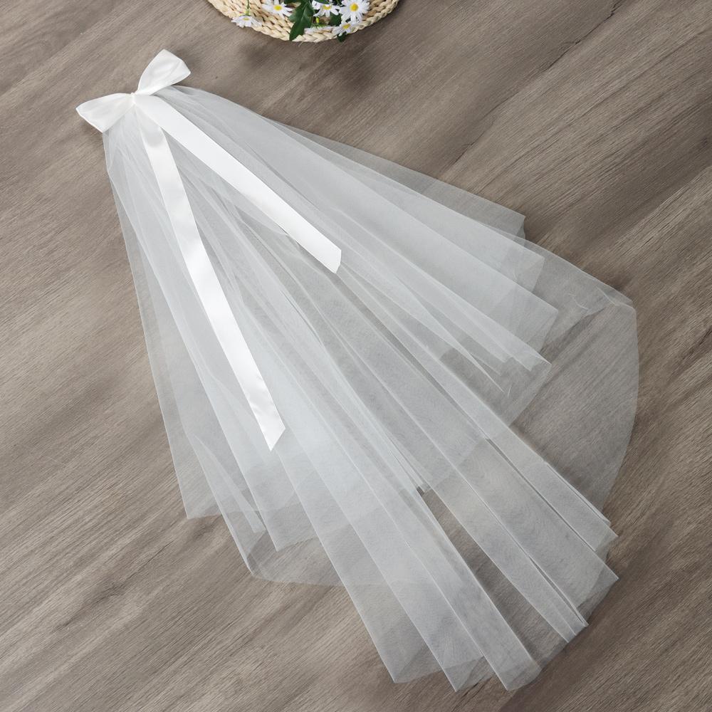 New Two Layer Short Simple Photo Veil With Comb Wedding Veil Women's Tulle Bridal Veil
