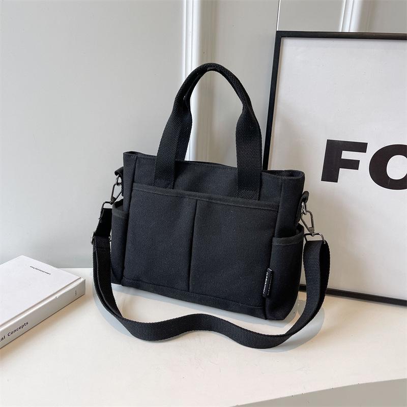 

Женская оригинальная литературная холщовая сумка через плечо - Уплотненная, повседневная, портативная сумка-тоут для студентов чёрный