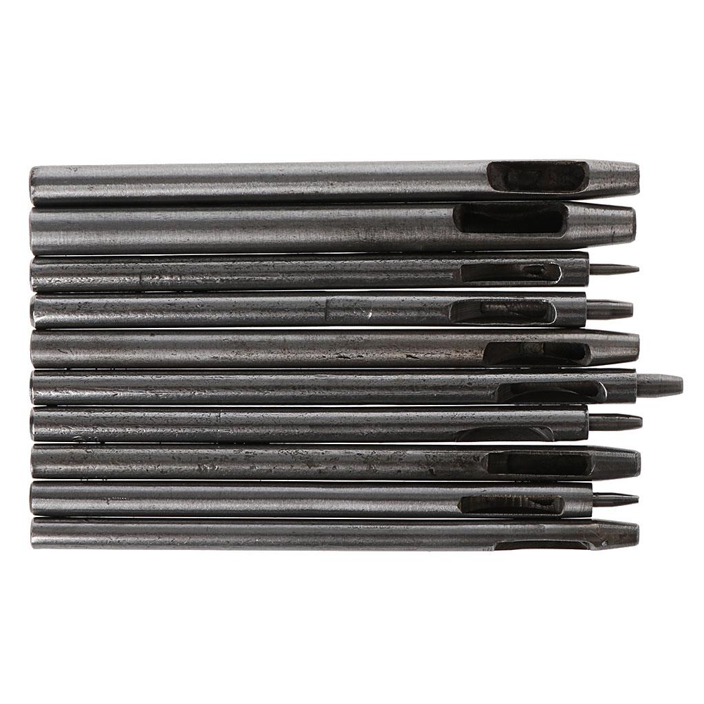 10Pieces DIY Handmade Belt Punching Leather Hole Punch Hollow Drilling Tools Leather Handicraft Puncher Set Leather Tool
