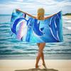 Double-Sided Terry Printed Beach Towel, Microfiber Adult Swimming Bath Towel, Quick-Drying Double-Sided Velvet