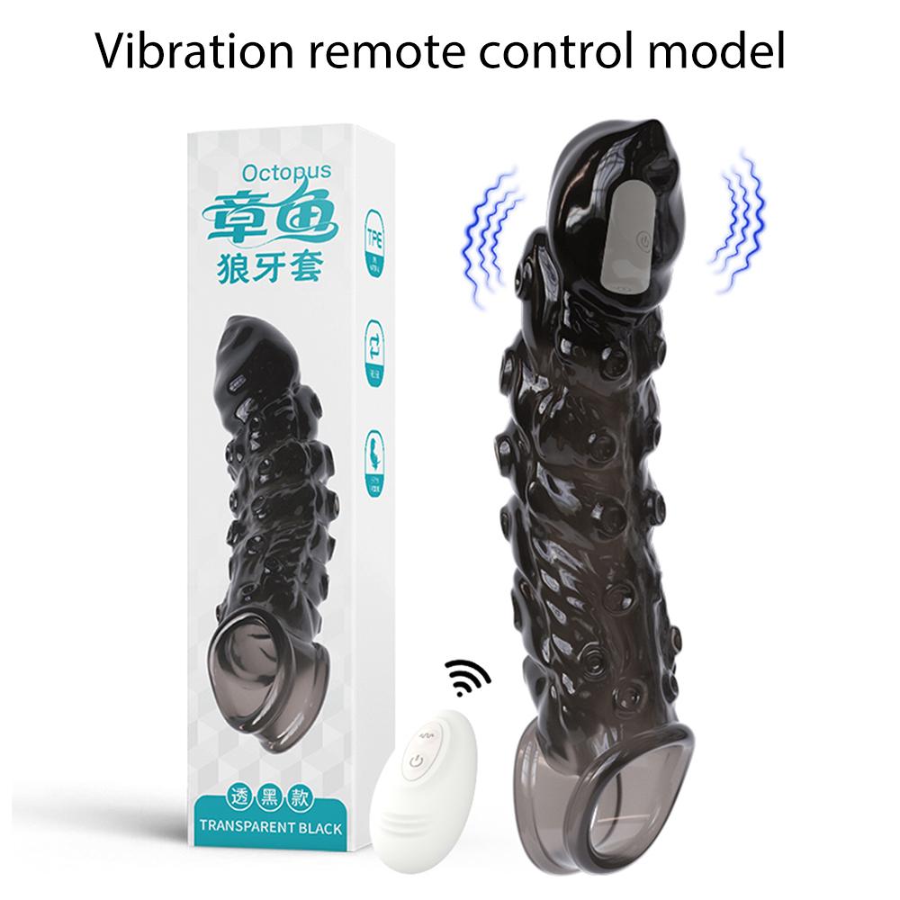 Penis Vibrator For Men Penis Enlargement Sleeve Delay Ejaculation Cock Ring Reusable Condom Penis Extender Adult Sex Toy For Men