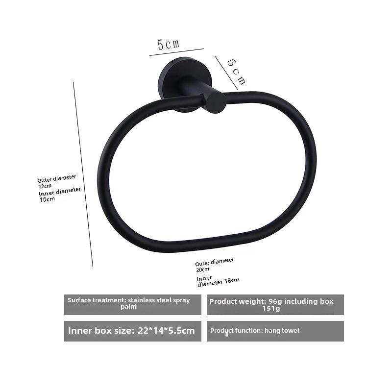 Badrumshanddukshållare & Ring i Rostfritt Stål - Punchfri Installation
