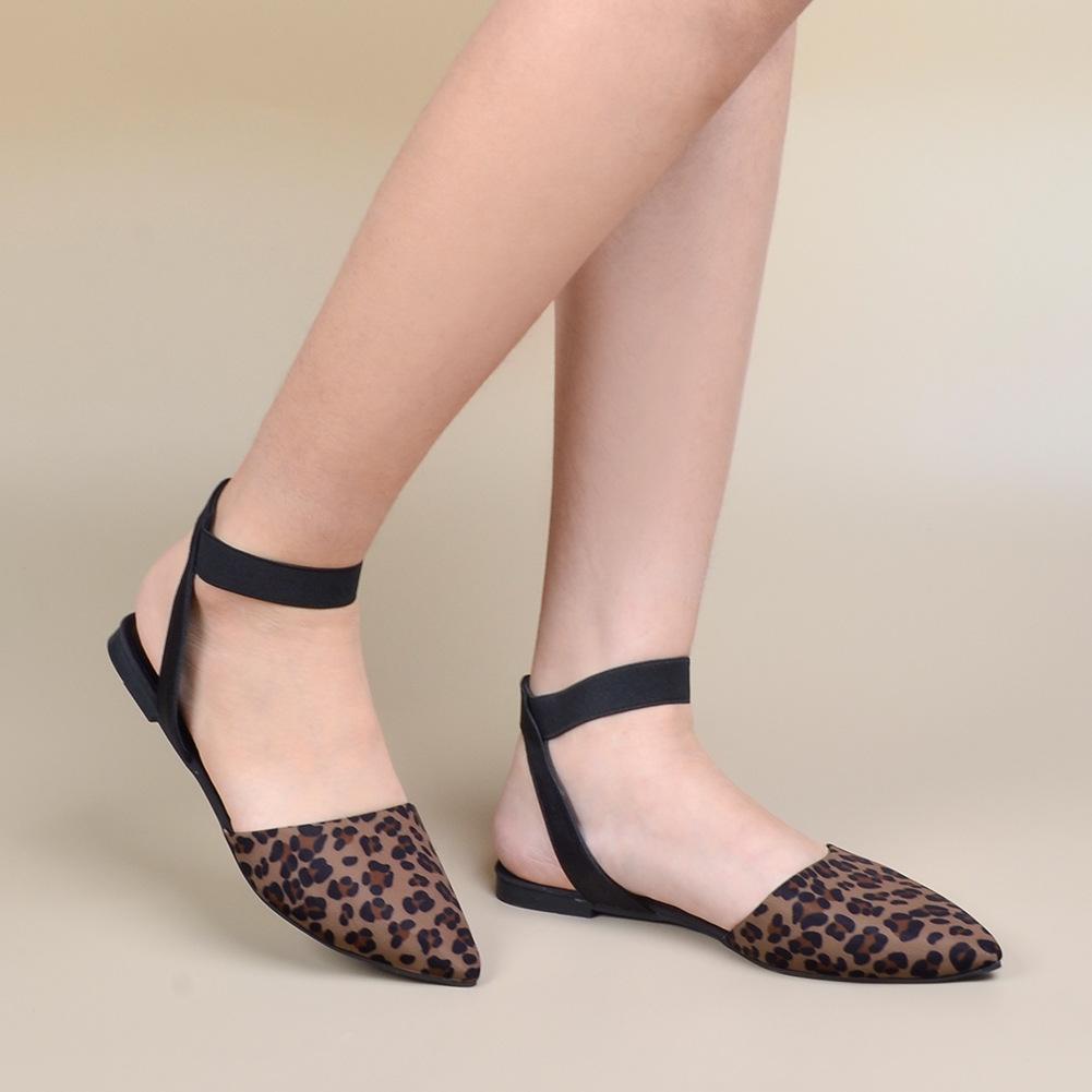 Pointed flat sandals summer new leopard print women's sandals women sandals