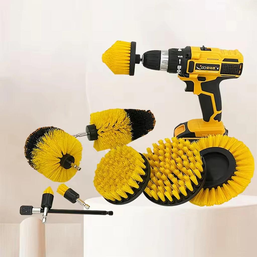 3pcs-Electric Scrubber Brush Drill Brush Kit Power Drills Scrubber Brush For Carpet Glass Car Tires Brush
