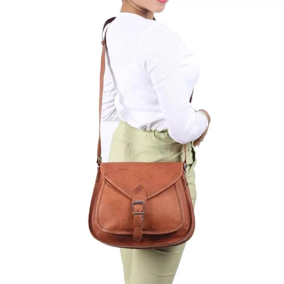 Vintage Real Leather Women's Casual Tote Purse Satchel Crossbody Sling Bag Retr