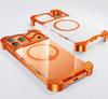 Alien-shaped integrated transparent Case For iPhone 15 16 Pro 17 Pro Max Air Aluminum Frame PC Claer Cover with magnetic ring