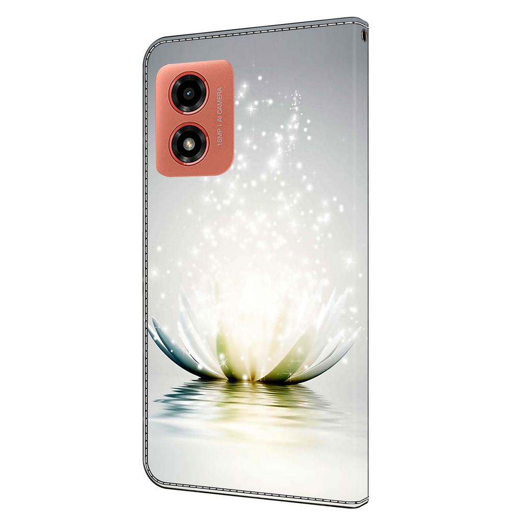 Für Motorola Moto G Play (2024) 4G Schutzhülle 3D-Musterdruck Leder Klapphandyhülle