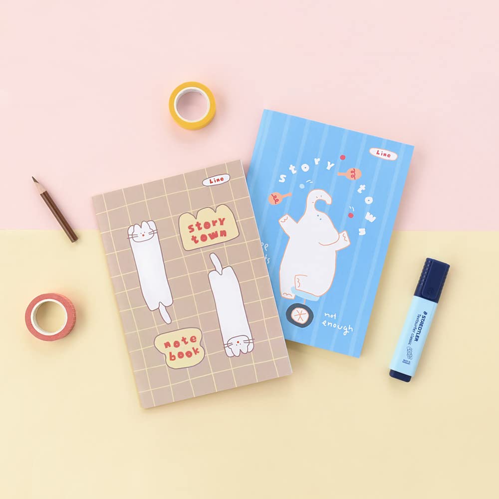 Monolike A5 Story Town Afternoon A 6 A5 Story town A 6P SET Line Campus notebook 48pages types, Afternoon, - notebook, 148x210mm,