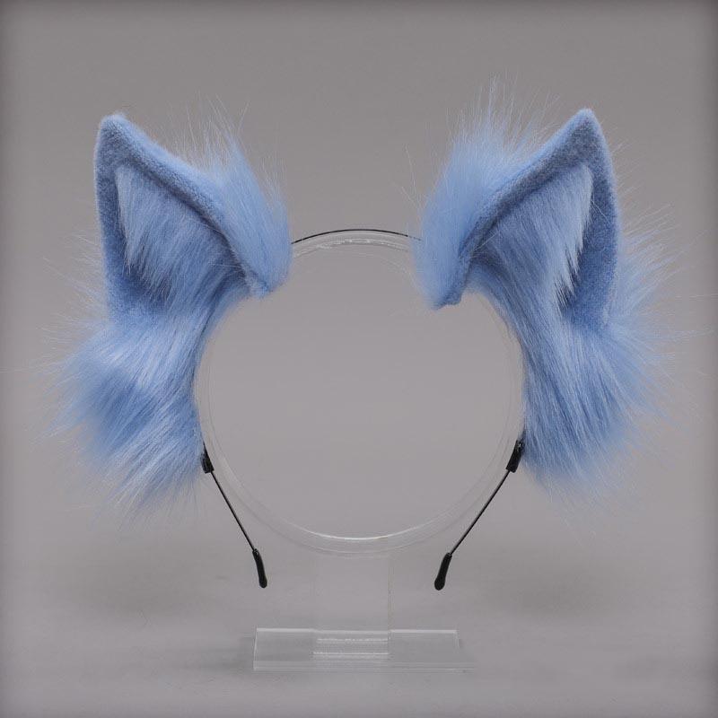 

Реалистичная повязка на голову в стиле Лолиты с плюшевыми кошачьими ушками, кошачий хвост, аксессуары для косплея, ручная работа, имитация ушей животных, головной убор на Хэллоуин, Kawaii