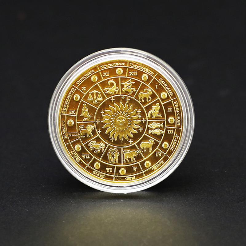 Zwölf Sternbilder Gedenkmedaille Münze Dekoration Farbig Sammlerstück Dekorative Münzen Souvenir Geschenk